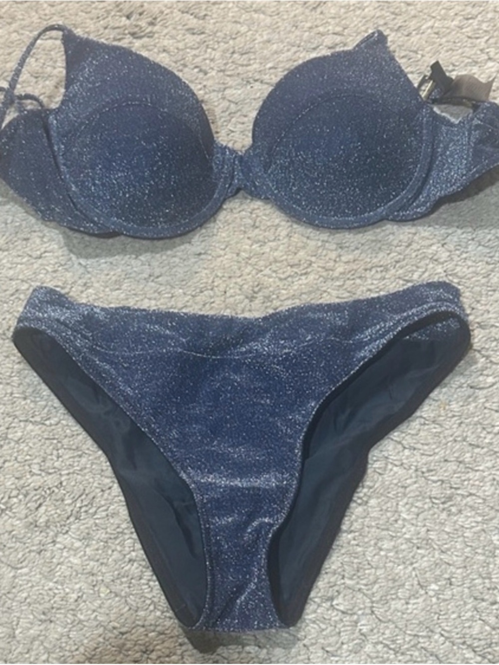 triangl swimwear Sparkle Navy Shimmery Bikini Set